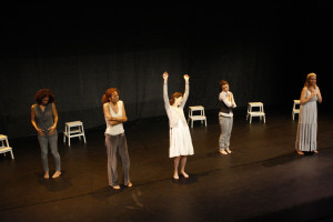 NYC debut. Cast L-R: Patrice Goodman, Sarah Michelle Brown, Victoria Murdoch, Nicole Maroon, Allana Harkin.  Photographer: Nicholas Santasier