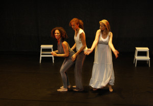 NYC debut. Cast L-R: Patrice Goodman, Sarah Michelle Brown, Allana Harkin.  Photographer: Nicholas Santasier